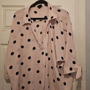 Peach polka dot blouse